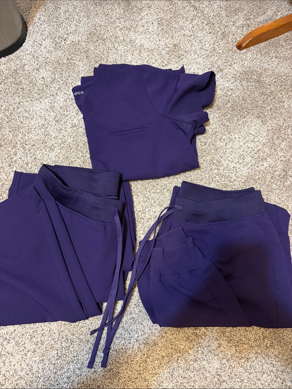 Purple Women's Scrub Pants & Top Set